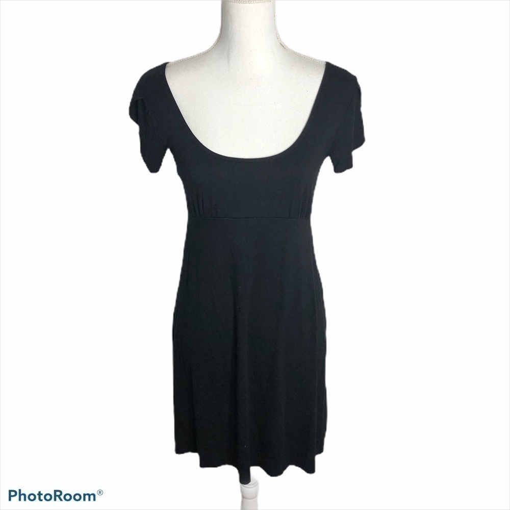 Three Dots Scoop Neck Black Dress Medium